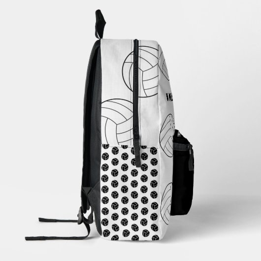 Zwart & wit Volleybal sporttas gepersonaliseerd, Bedrukte Rugzak (Links)