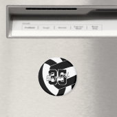 Zwart wit volleybal team kleuren geschenken magneet (Insitu (Vaatwasser))