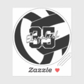 Zwart wit volleybal team kleuren sticker (Vel)