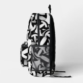 Zwart wit volleybal team kleuren w jersey nummer bedrukte rugzak (Rechts)