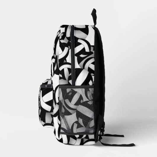 Zwart wit volleybal team kleuren w jersey nummer bedrukte rugzak (Rechts)