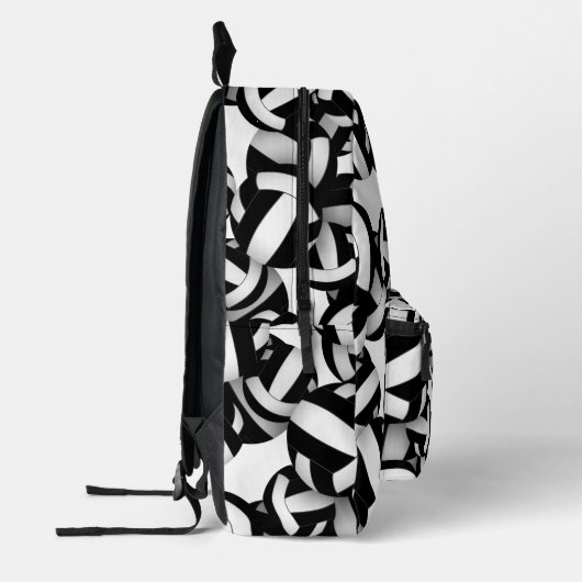 Zwart wit volleybal team kleuren w jersey nummer bedrukte rugzak (Links)