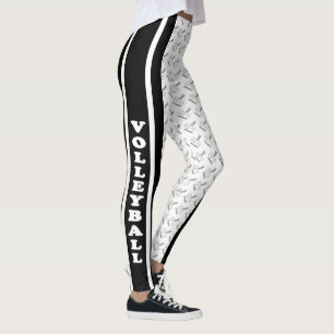 Zwart-wit volleybalpatroon leggings