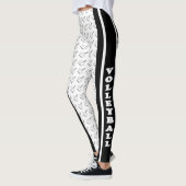 Zwart-wit volleybalpatroon leggings (Links)