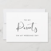 Zwart-wit voor mijn ouders op mijn trouwdag kaart (Voorkant)