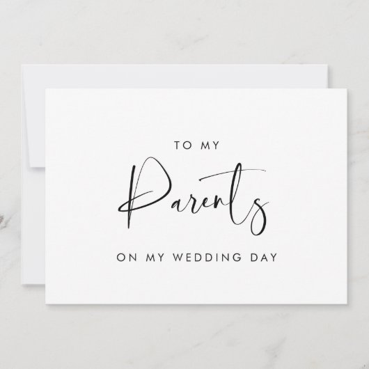 Zwart-wit voor mijn ouders op mijn trouwdag kaart (Voorkant)