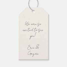 Zwart-wit voor welkomsttassen cadeaulabel