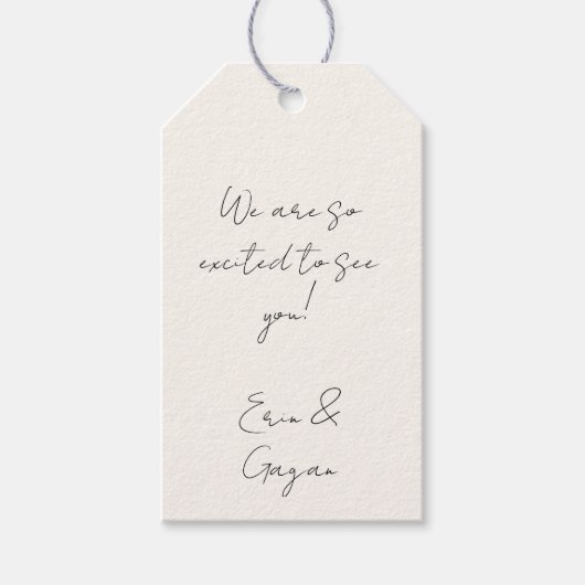 Zwart-wit voor welkomsttassen cadeaulabel (Voorkant)