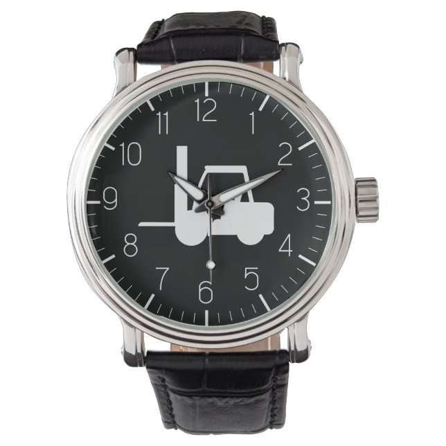 zwart-wit vorkheftruck horloge (Voorkant)