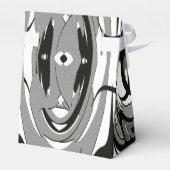 Zwart-wit Vorm Kunst Bedankdoosjes (Achterkant)