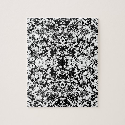 Zwart-wit vormen patroon legpuzzel (Verticaal)