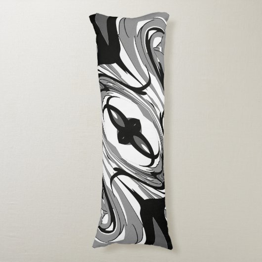 Zwart-wit-vormkunst Lichaamskussen (Voorkant Verticaal)