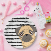 Zwart wit vormontwerp papieren bordje (Feest)