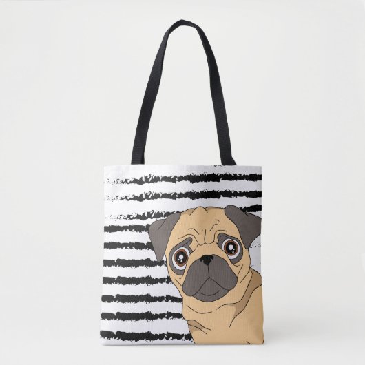 Zwart wit vormontwerp tote bag (Voorkant)