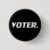 Zwart wit "Voter" - Ronde Button 3,2 Cm (Voorkant)