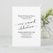 Zwart Wit Vow Vernieuwing Celebration Jubileum Kaart (Staand voorkant)