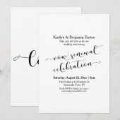 Zwart Wit Vow Vernieuwing Celebration Jubileum Kaart (Voorkant / Achterkant)