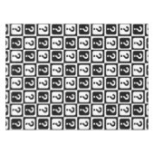 Zwart wit vraagteken raadsel blok monogram tafelkleed (Voorkant (Horizontaal))