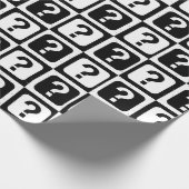 Zwart Wit Vraagteken Riddle Blok Print Cadeaupapier (Hoek)