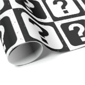 Zwart Wit Vraagteken Riddle Blok Print Cadeaupapier (Rol Hoek)