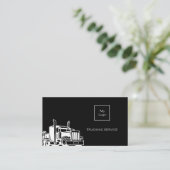 Zwart wit vrachtvervoer QR-code Visitekaartje (Staand voorkant)