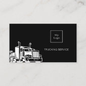 Zwart wit vrachtvervoer QR-code Visitekaartje (Voorkant)