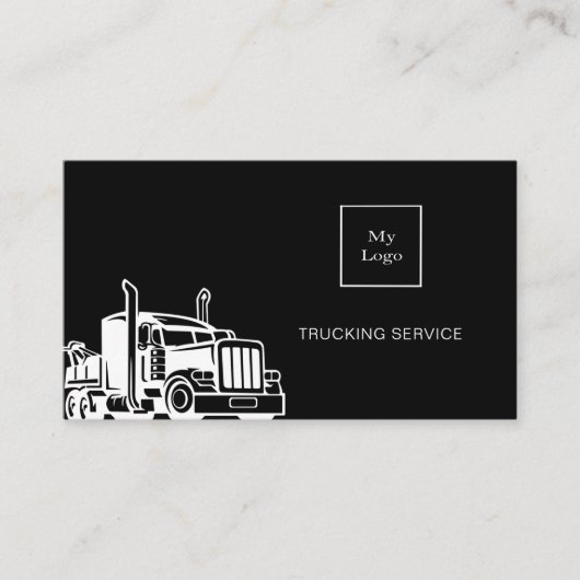 Zwart wit vrachtvervoer QR-code Visitekaartje (Voorkant)