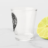ZWART WIT VREDE HART SHOT GLAS (Rechts)