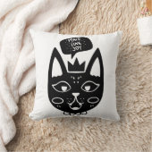 Zwart-wit Vrede Liefde Joy Cat-Theme Kussen (Deken)