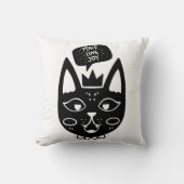 Zwart-wit Vrede Liefde Joy Cat-Theme Kussen (Voorkant)