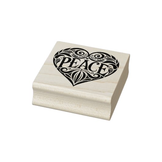 ZWART-WIT VREDESHART RUBBERSTEMPEL (Stempel)