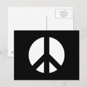 Zwart-wit vredesteken briefkaart (Voorkant / Achterkant)