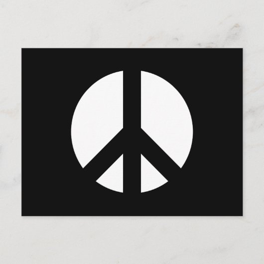 Zwart-wit vredesteken briefkaart (Voorkant)