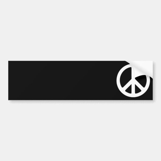 Zwart-wit vredesteken bumpersticker (Voorkant)