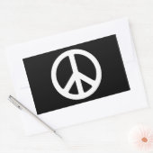 Zwart-wit vredesteken rechthoekige sticker (Envelop)