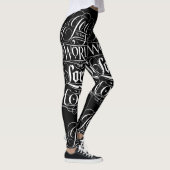 Zwart Wit Vreugde aan de Wereld Kerstmis Lettering Leggings (Rechts)