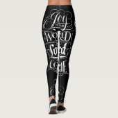 Zwart Wit Vreugde aan de Wereld Kerstmis Lettering Leggings (Achterkant)