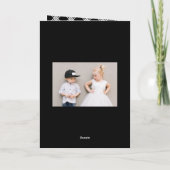 Zwart & Wit Vreugdevolle Moderne Kerstmis 3 Foto Feestdagen Kaart (Achterkant)