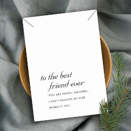 ZWART WIT VRIEND CADEAU KETTING DISPLAY KAART PLAATSKAARTJE