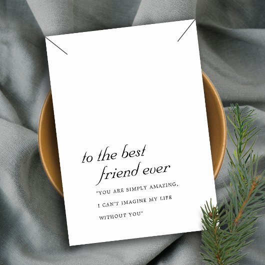 ZWART WIT VRIEND CADEAU KETTING DISPLAY KAART PLAATSKAARTJE