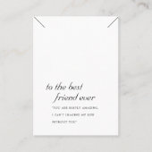 ZWART WIT VRIEND CADEAU KETTING DISPLAY KAART PLAATSKAARTJE (Voorkant)