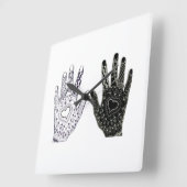 Zwart-wit vriendschap vierkante klok (Hoek)