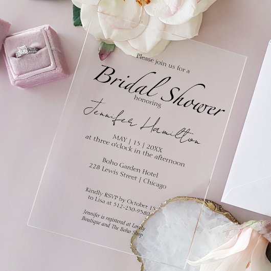 Zwart-wit Vrijgezellenfeest Acryl Uitnodigingen