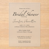 Zwart-wit Vrijgezellenfeest Acryl Uitnodigingen (Voorkant)