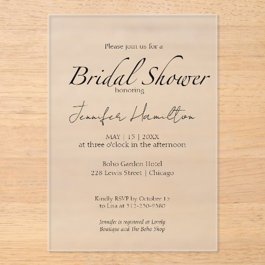 Zwart-wit Vrijgezellenfeest Acryl Uitnodigingen (Voorkant)