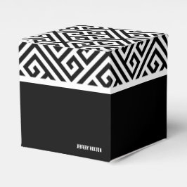 Zwart-wit vrijgezellenfeest cadeau favor box bedankdoosjes