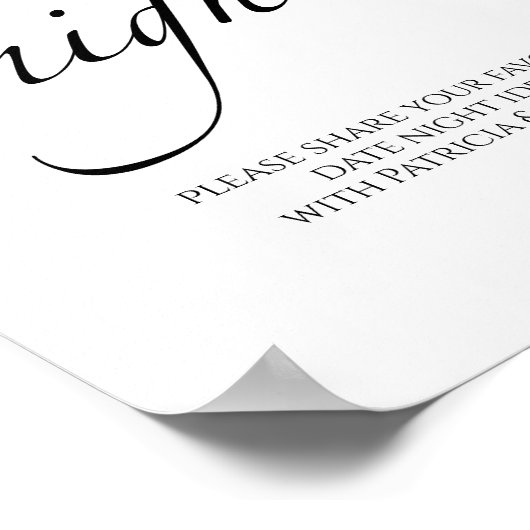 Zwart & Wit Vrijgezellenfeest Datum Nachtpotje tek Poster (Hoek)