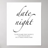 Zwart & Wit Vrijgezellenfeest Datum Nachtpotje tek Poster (Voorkant)