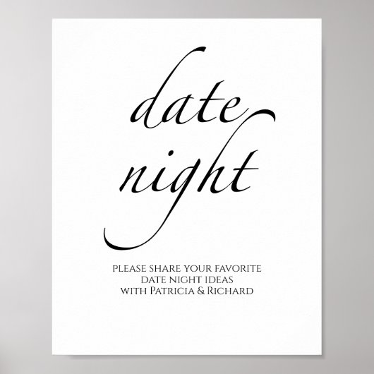 Zwart & Wit Vrijgezellenfeest Datum Nachtpotje tek Poster (Voorkant)