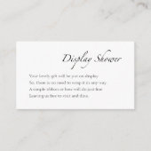 Zwart & Wit Vrijgezellenfeest Display Douche Informatiekaartje (Voorkant)